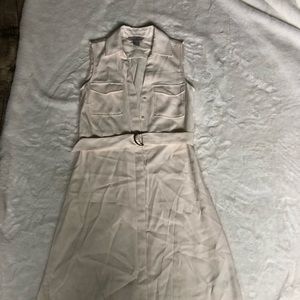 Cream H&M belted shirt dress
